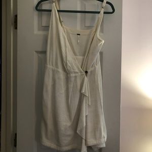 Free People white mini wrap dress